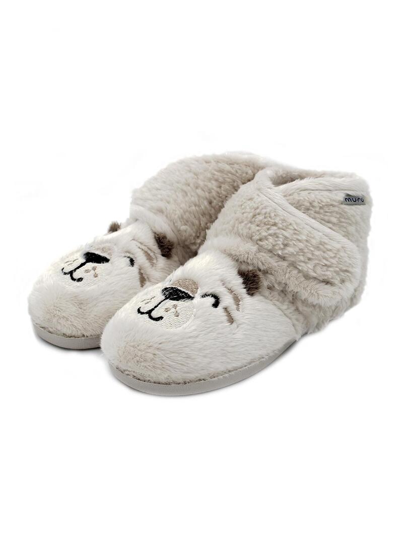 Zapatillas de casa MURO Montblan Eeverest 1810 Beige Niño.