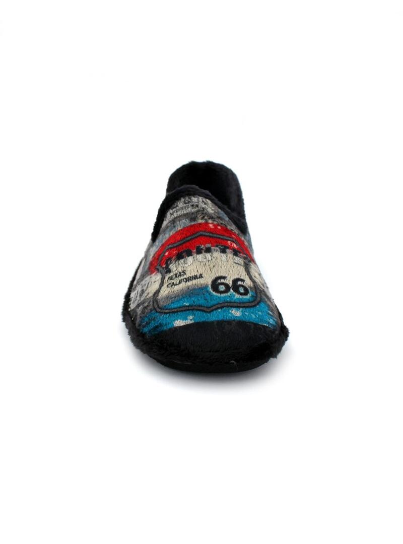 Zapatillas de casa MURO Ruta 66 6634 Negro Hombre.