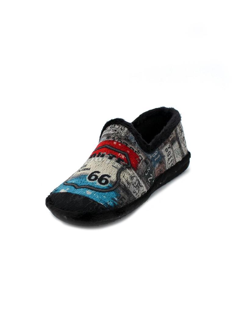 Zapatillas de casa MURO Ruta 66 6634 Negro Hombre.