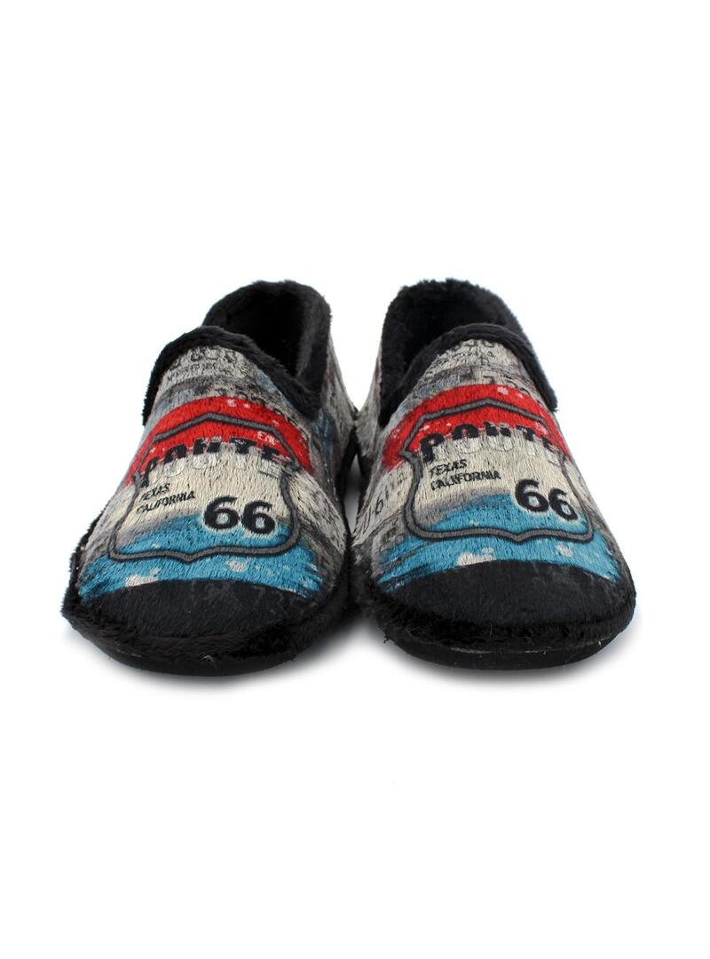 Zapatillas de casa MURO Ruta 66 6634 Negro Hombre.