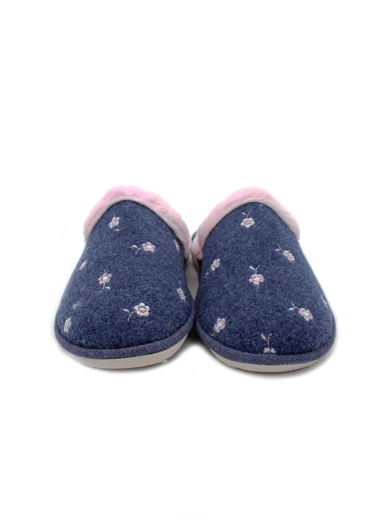 Zapatillas de casa BE.GOMUS Picos Flores 6901 Marino Mujer.