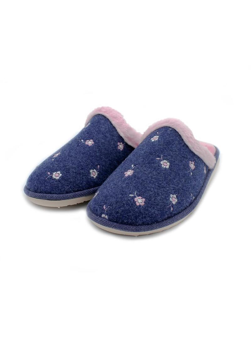 Zapatillas de casa BE.GOMUS Picos Flores 6901 Marino Mujer.