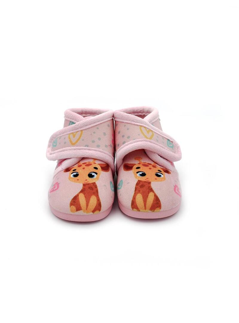 Zapatillas de casa MURO Jirafa 1803 Rosa Niña.