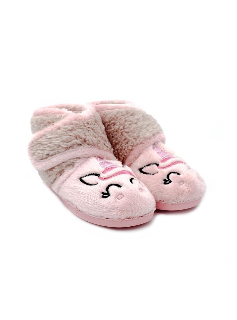 Zapatillas de casa MURO  Unicornio 1811 Rosa Niña.