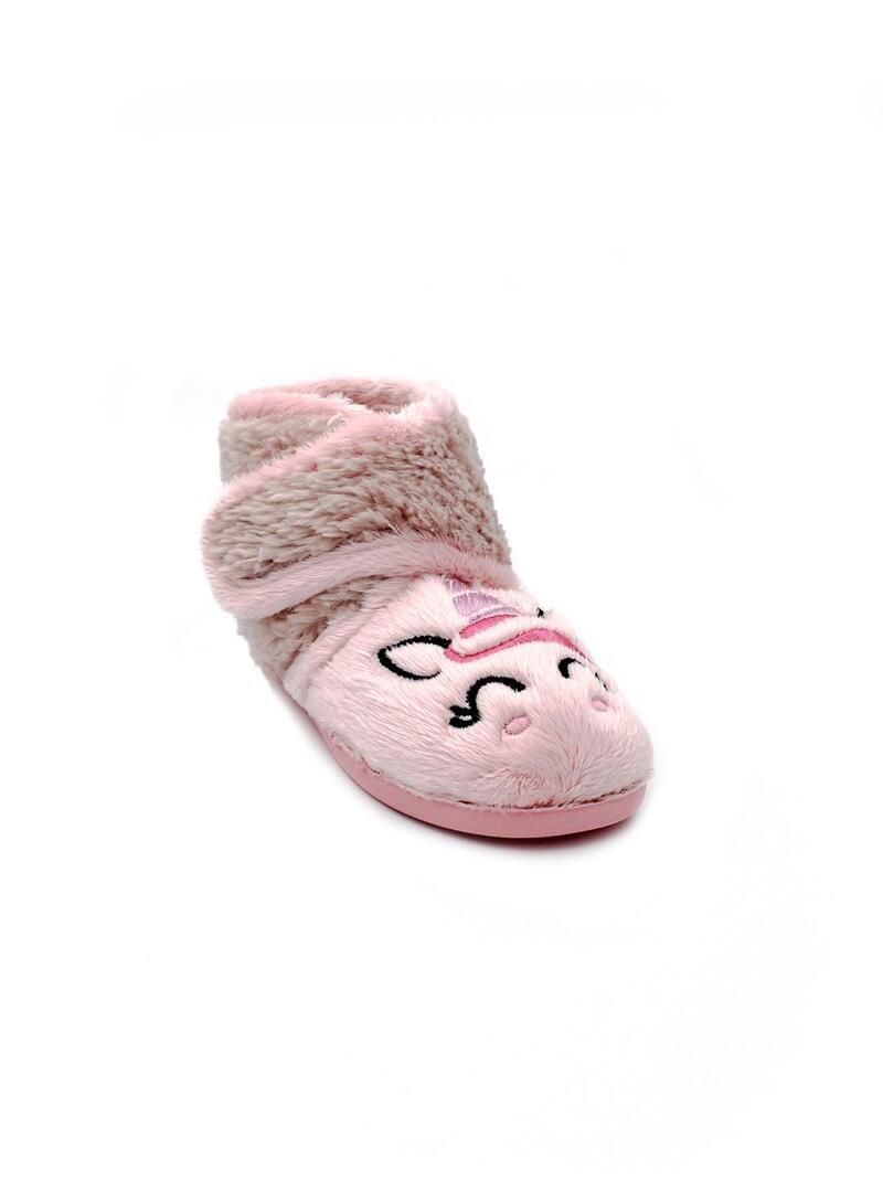 Zapatillas de casa MURO  Unicornio 1811 Rosa Niña.