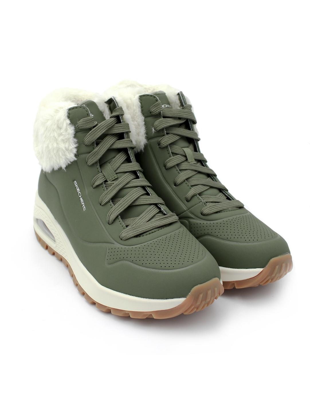 Botin Uno Rugged - Fall Air Skechers 167274 Oliva Mujer