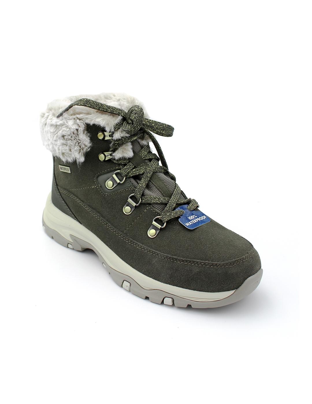 Botín Trego-Snow Worries Skechers 167882 Oliva Mujer