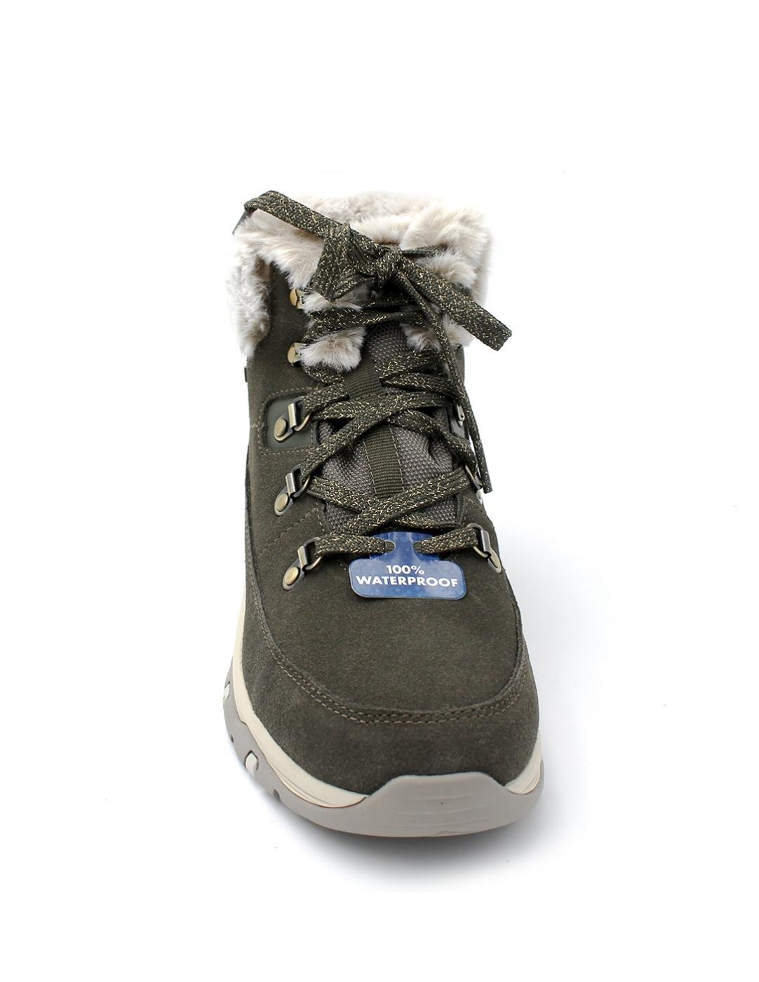 Botín Trego-Snow Worries Skechers 167882 Oliva Mujer