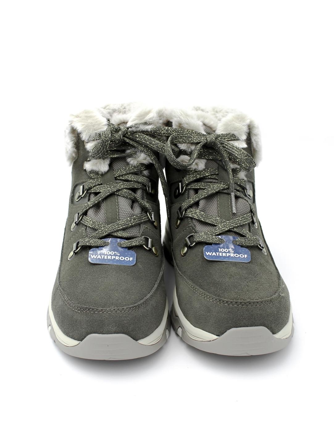 Botín Trego-Snow Worries Skechers 167882 Oliva Mujer