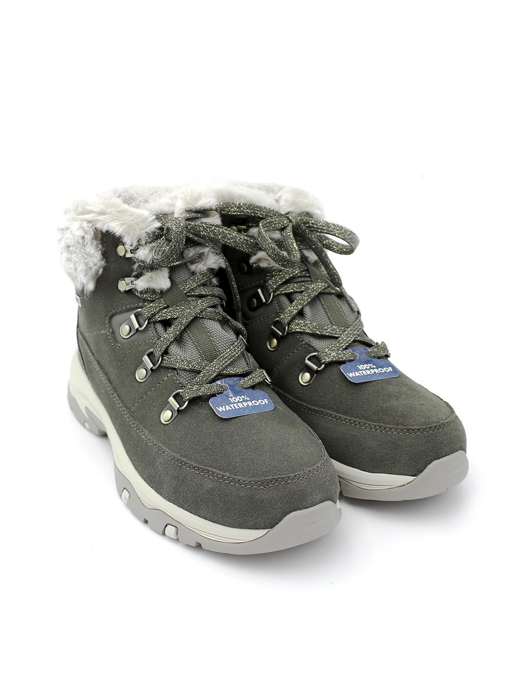Botín Trego-Snow Worries Skechers 167882 Oliva Mujer