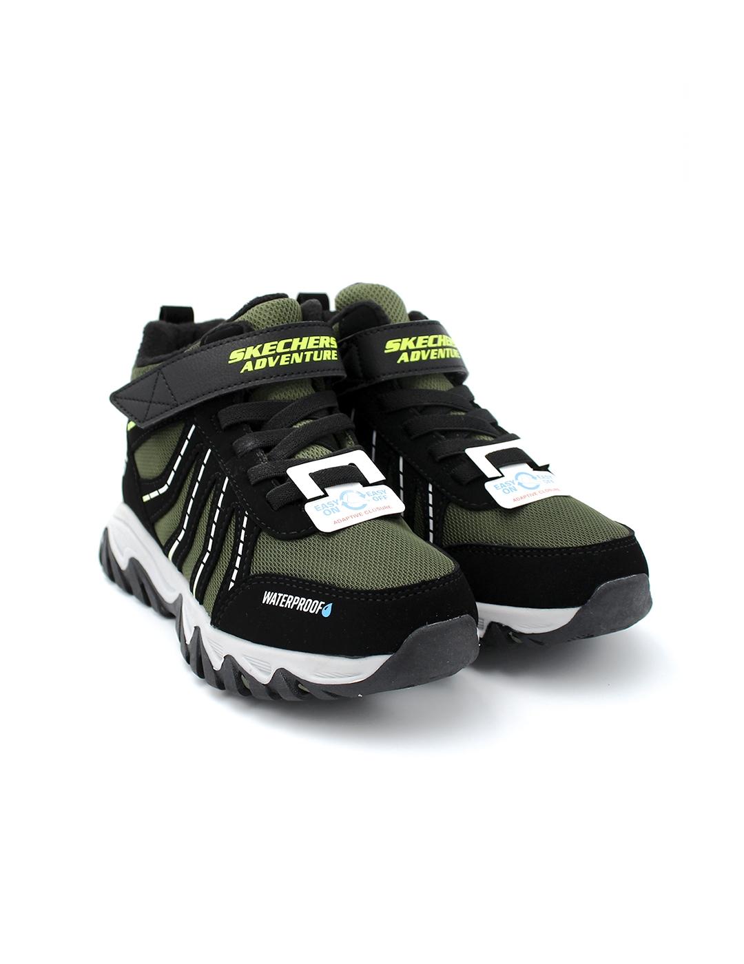 Botín SKECHERS 406412L Niño Negro/Neon.