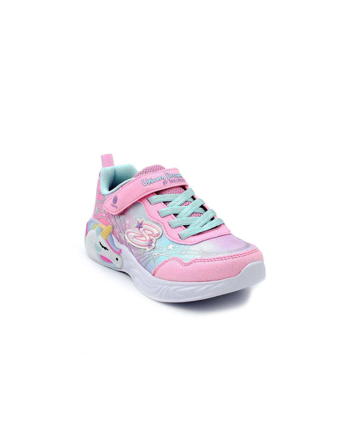 Deportivas SKECHERS 302299L Rosa/Turquesa/Luces Niña.