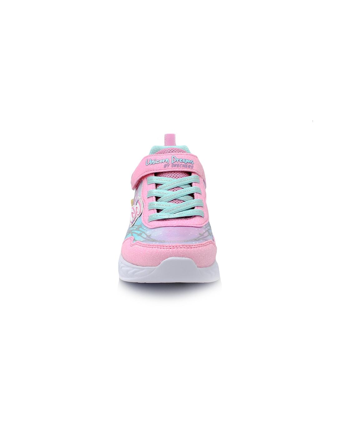 Deportivas SKECHERS 302299L Rosa/Turquesa/Luces Niña.