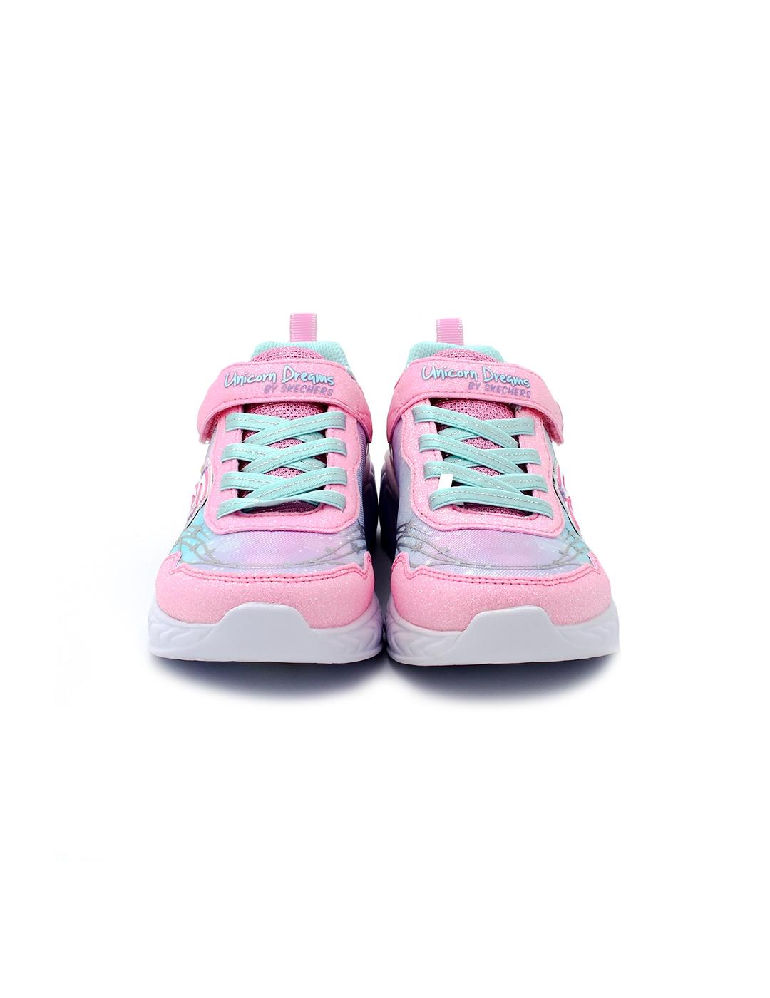 Deportivas SKECHERS 302299L Rosa/Turquesa/Luces Niña.