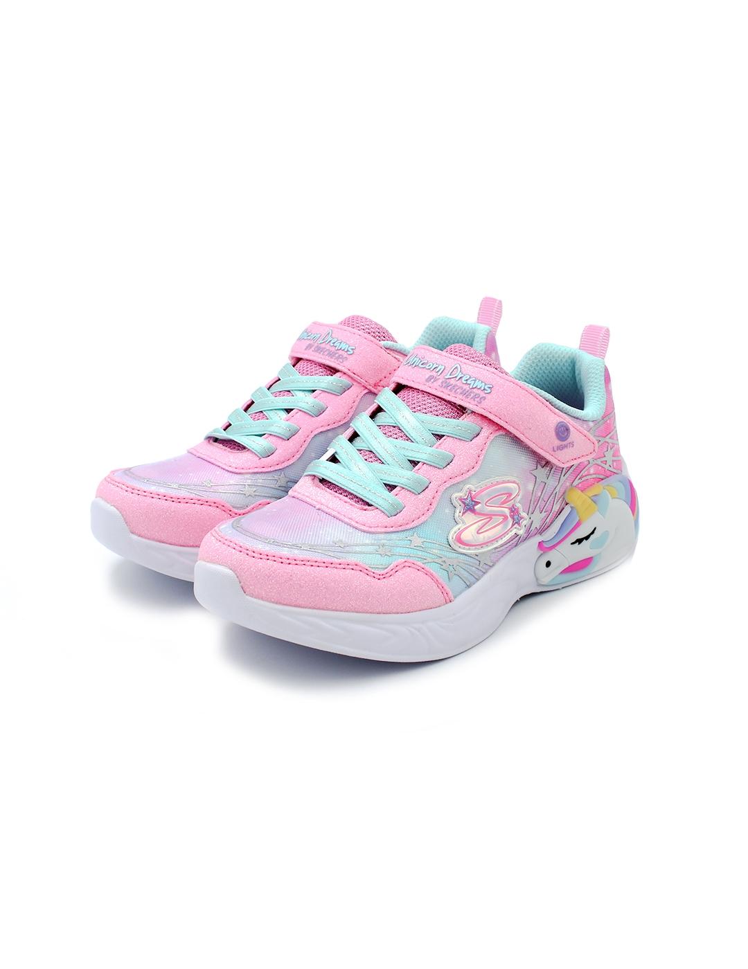 Deportivas SKECHERS 302299L Rosa/Turquesa/Luces Niña.