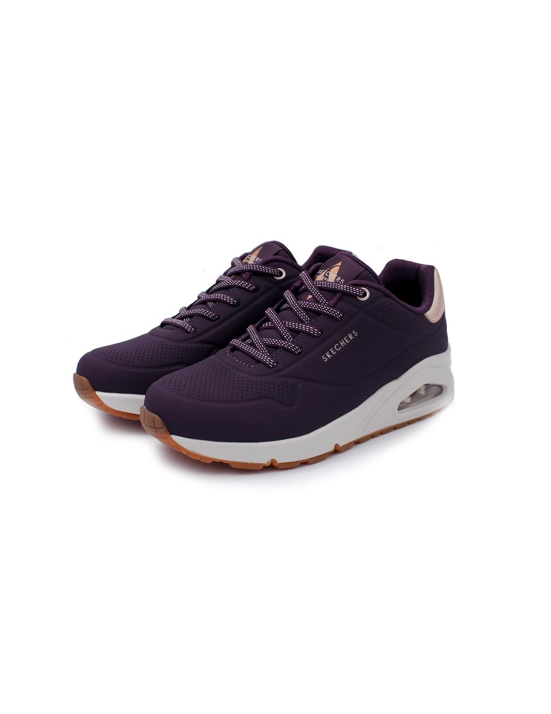 Deportivos Uno - Shimmer SKECHERS 155196 DKPR Morado Mujer