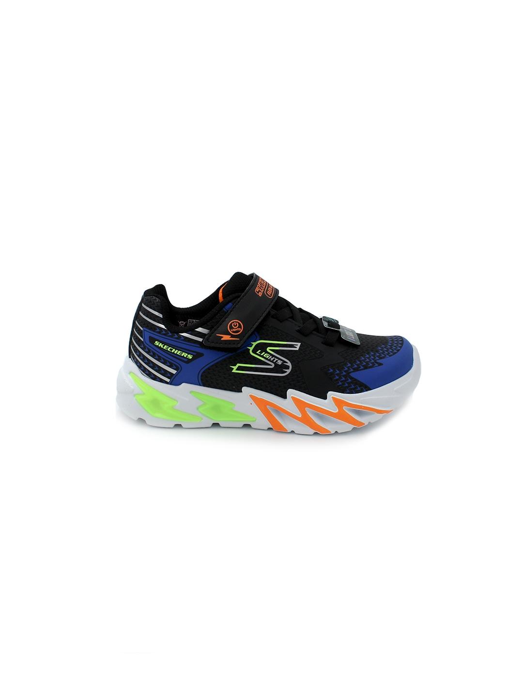 Deportivas SKECHERS 400136L Negro/Azul/Luces Niño.