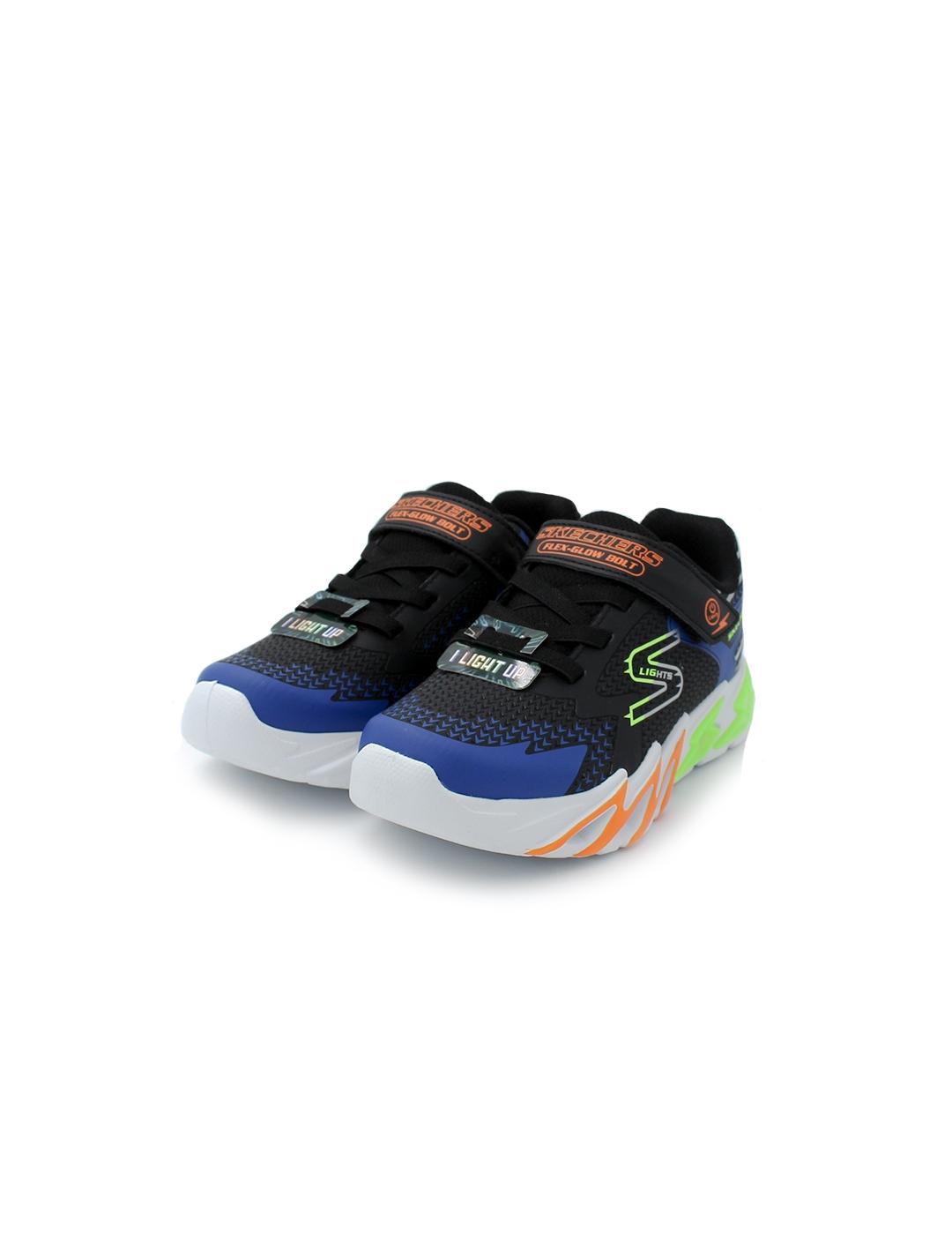 Deportivas SKECHERS 400136L Negro/Azul/Luces Niño.