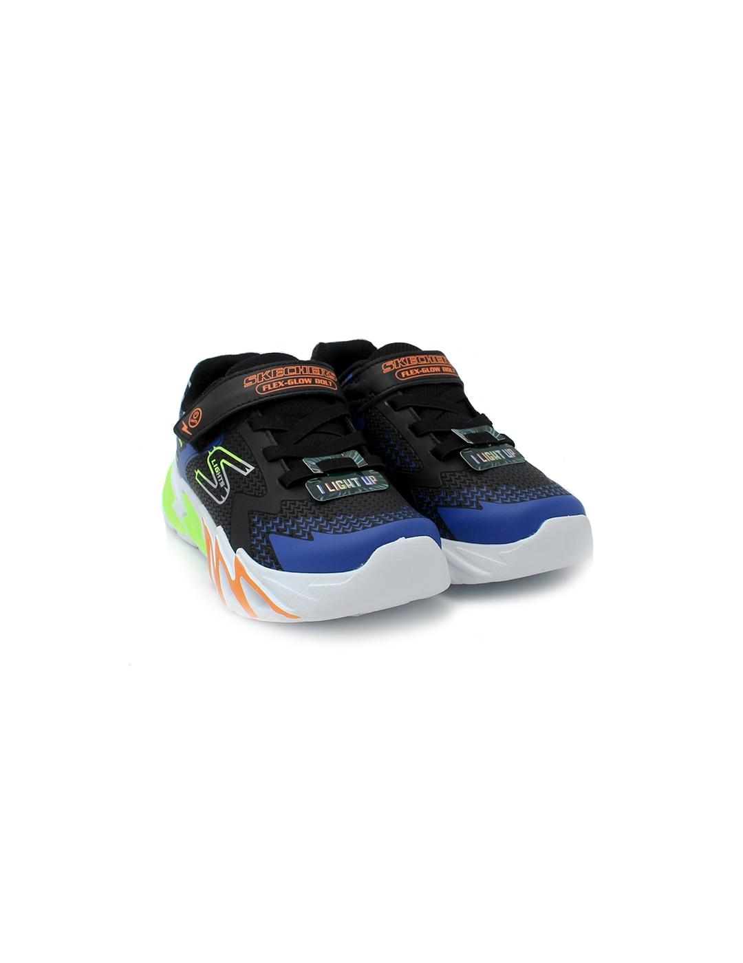 Deportivas SKECHERS 400136L Negro/Azul/Luces Niño.