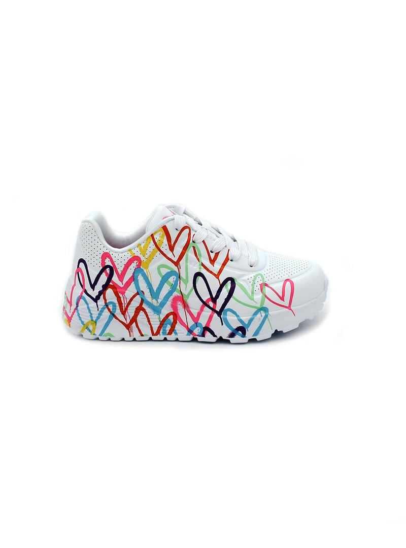Deportivas SKECHERS JGoldcrown 314064L Blanco Colores Niña.