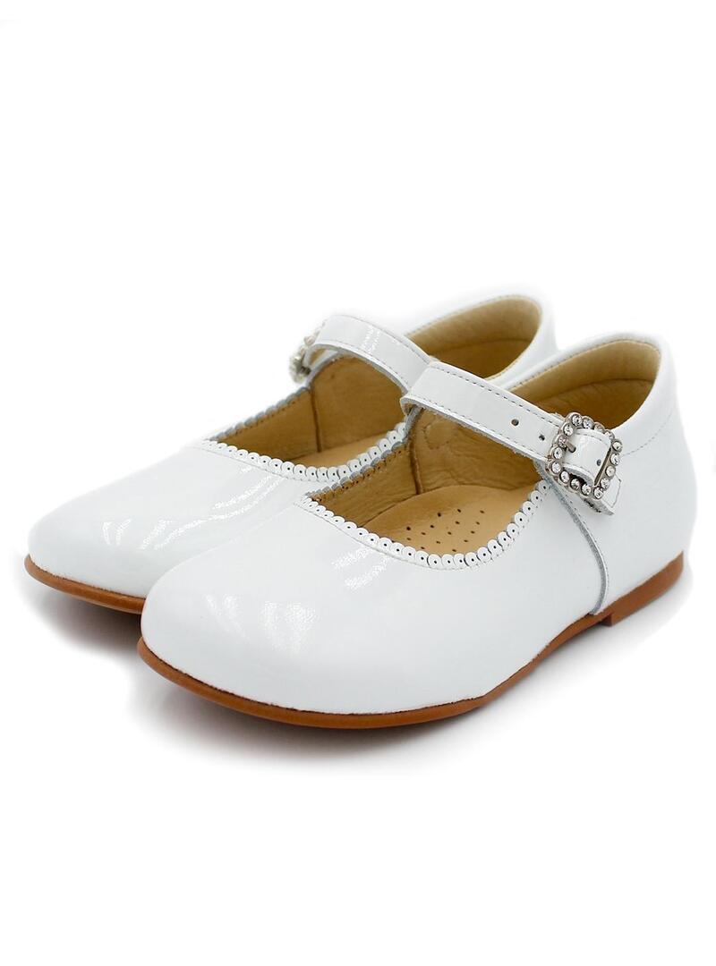 Zapatos Mercedita YOWAS 31032 Blanco Niña.