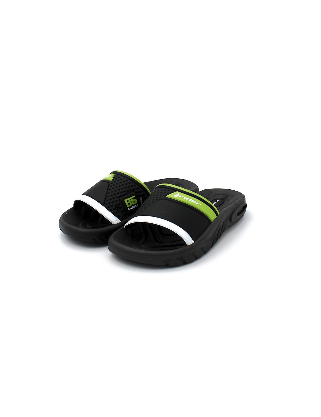 Chanclas RIDER 22548 Negro/Verde Niño.