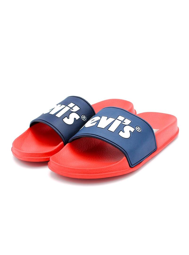 Chanclas LEVIS VPOL0091S Azul/Rojo Niño.