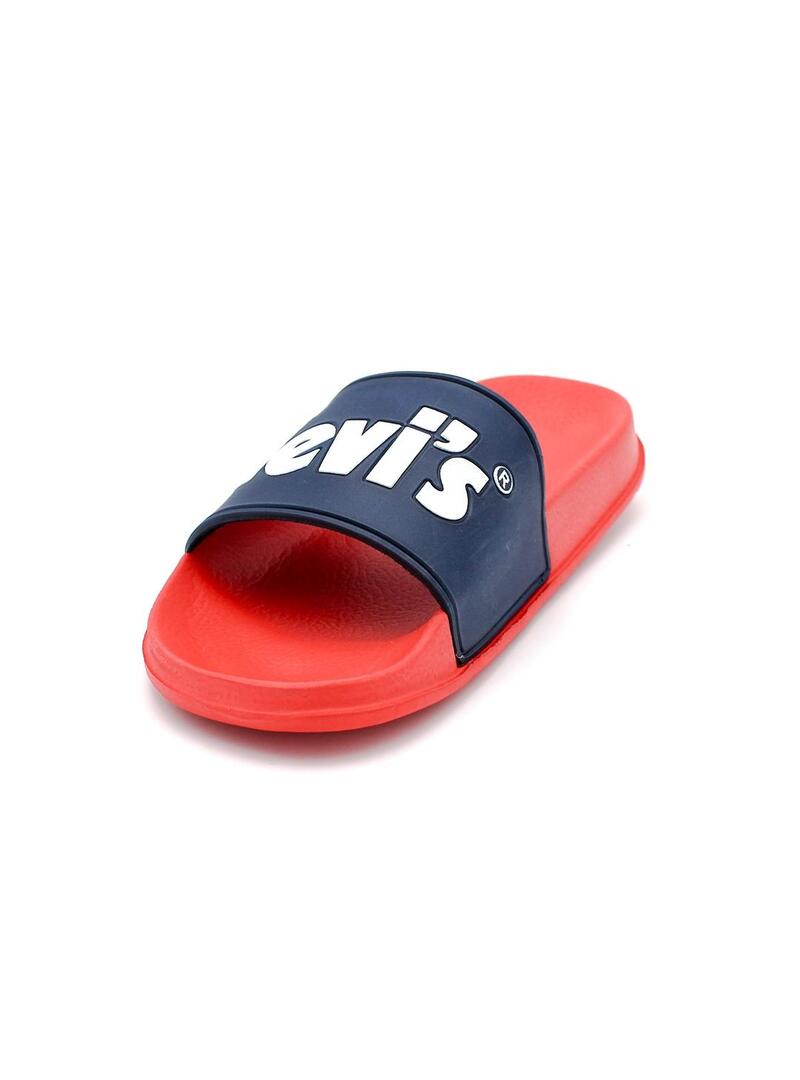 Chanclas LEVIS VPOL0091S Azul/Rojo Niño.