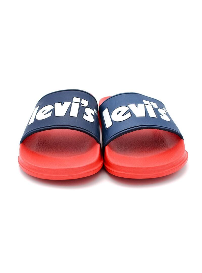 Chanclas LEVIS VPOL0091S Azul/Rojo Niño.