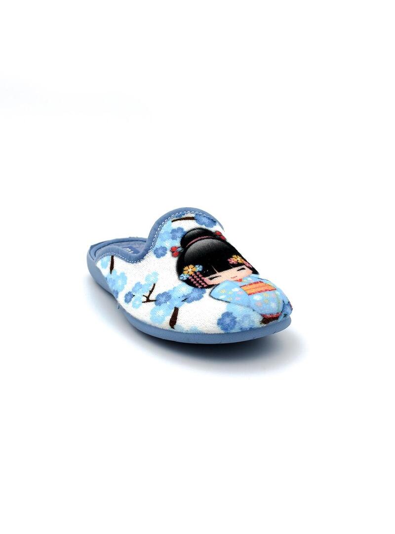 Zapatillas de Casa MURO 971 Celeste Niña.