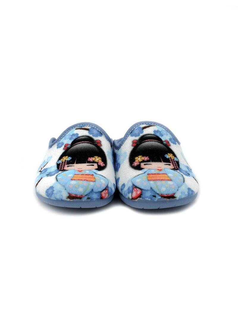 Zapatillas de Casa MURO 971 Celeste Niña.