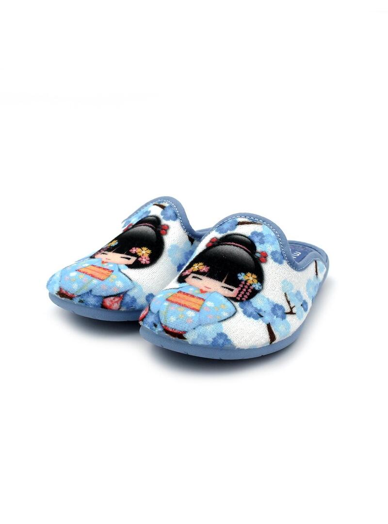 Zapatillas de Casa MURO 971 Celeste Niña.
