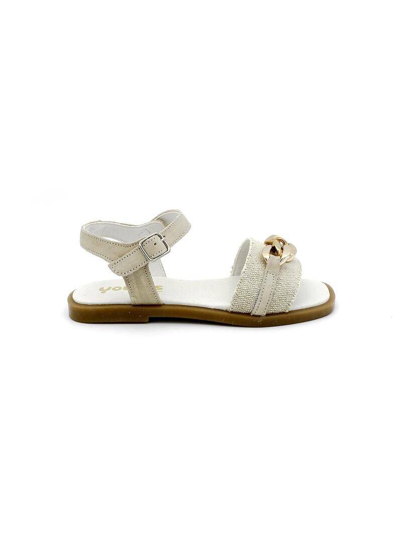 Sandalias YOWAS 26255 Beige Niña.