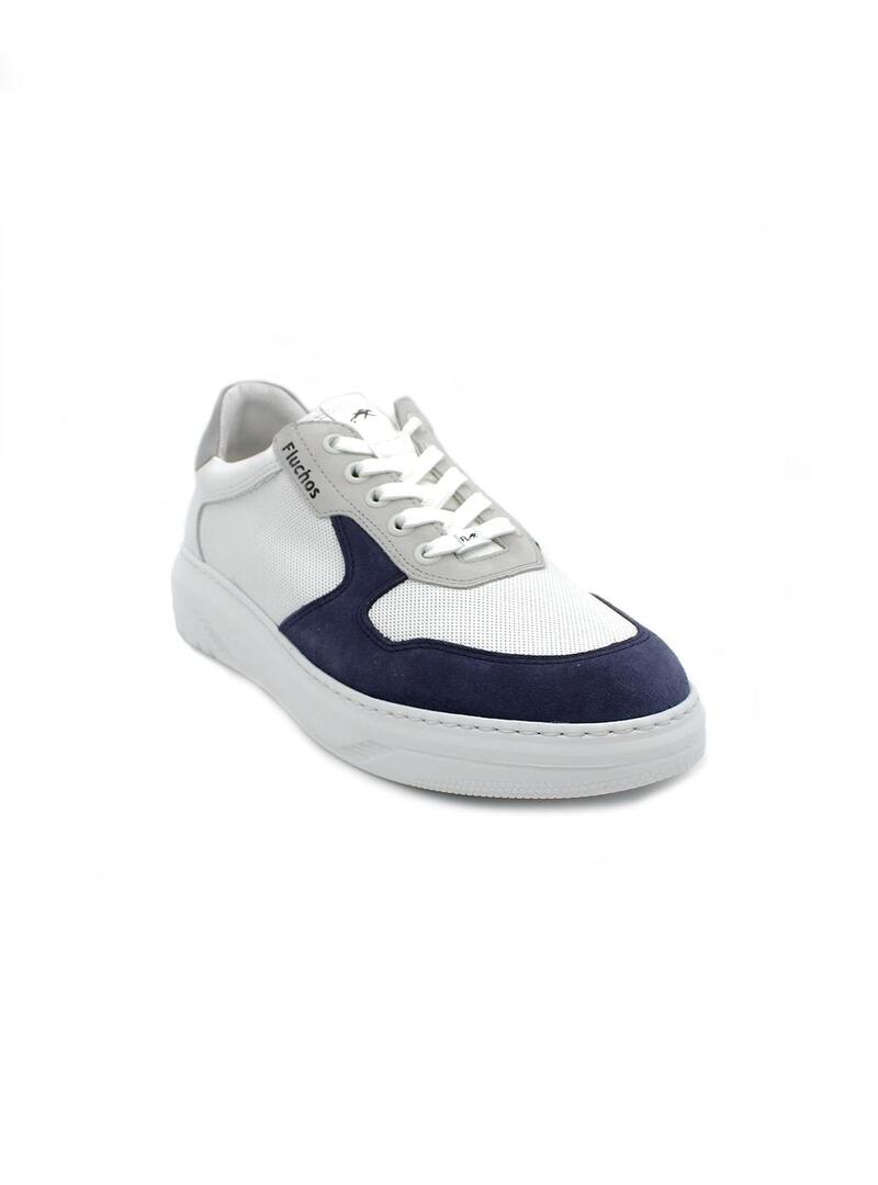Bamba FLUCHOS BOSTON1970 Blanco/Azul Hombre.
