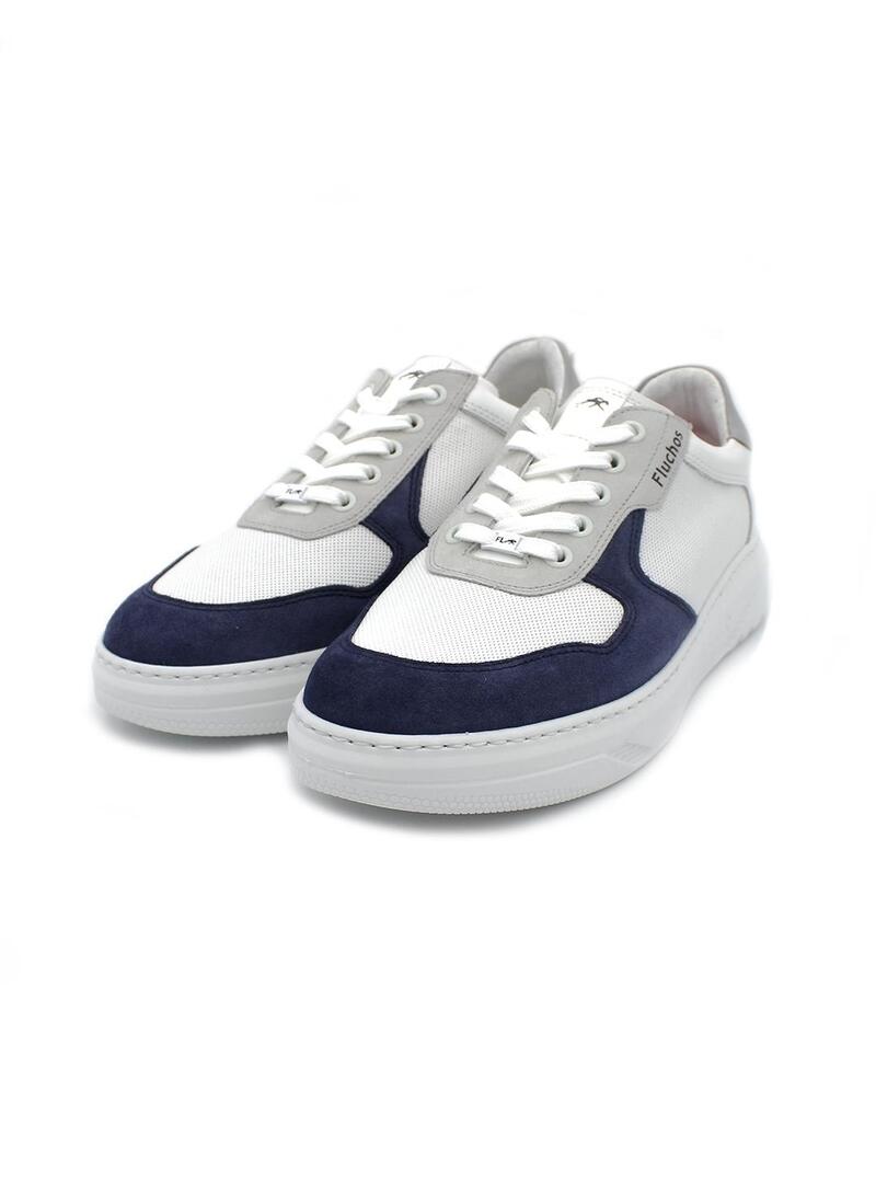Bamba FLUCHOS BOSTON1970 Blanco/Azul Hombre.