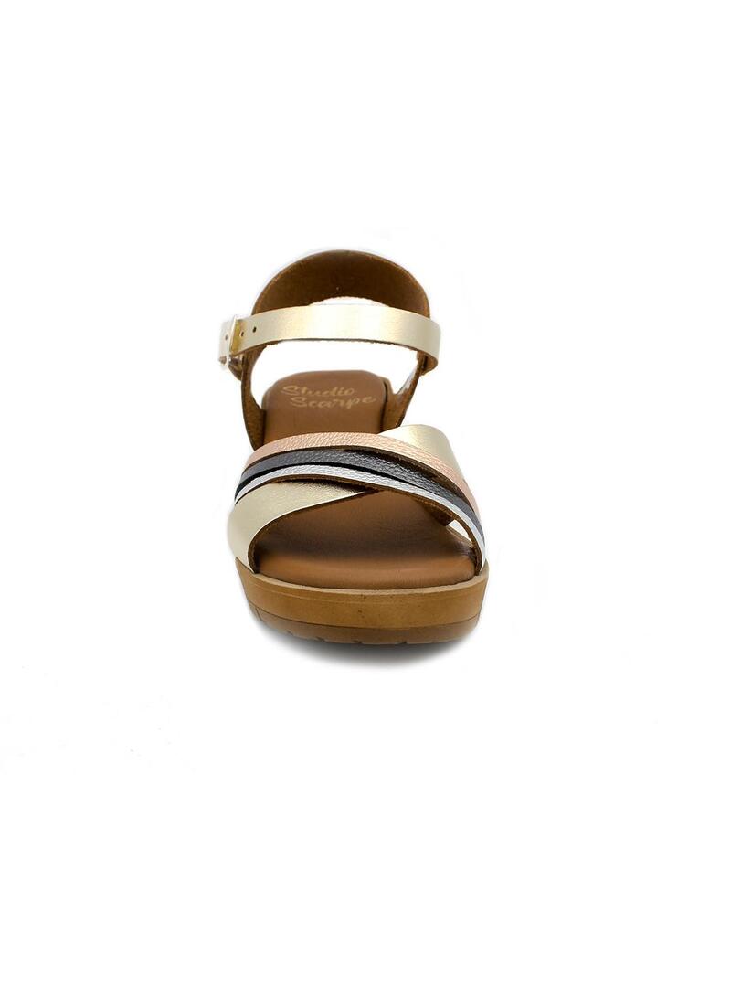 Sandalias STUDIO SCARPE SN90137 Platino Mujer