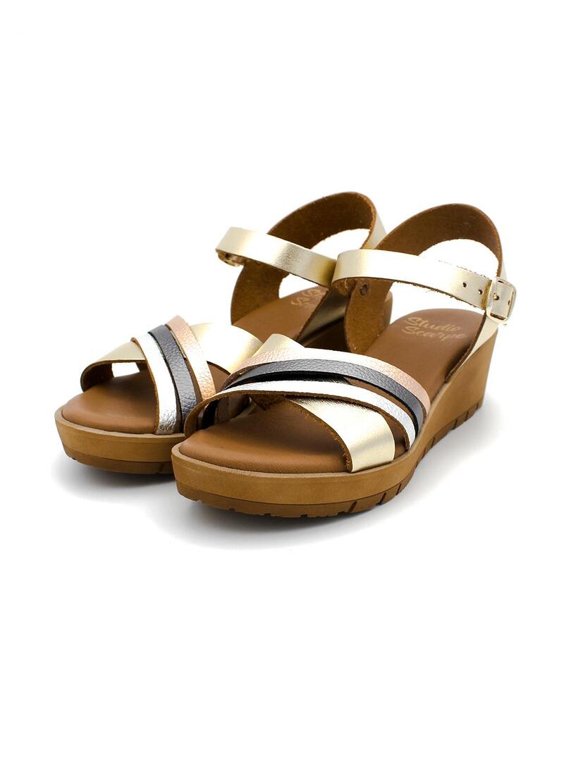 Sandalias STUDIO SCARPE SN90137 Platino Mujer