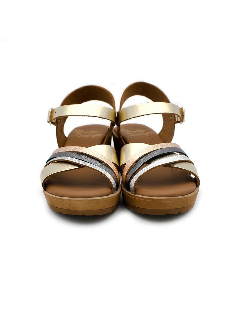 Sandalias STUDIO SCARPE SN90137 Platino Mujer