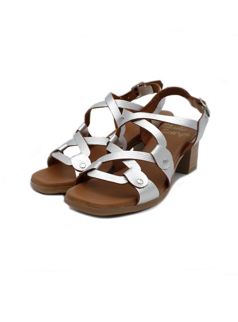 Sandalias STUDIO SCARPE SN 116418 Plata Mujer.