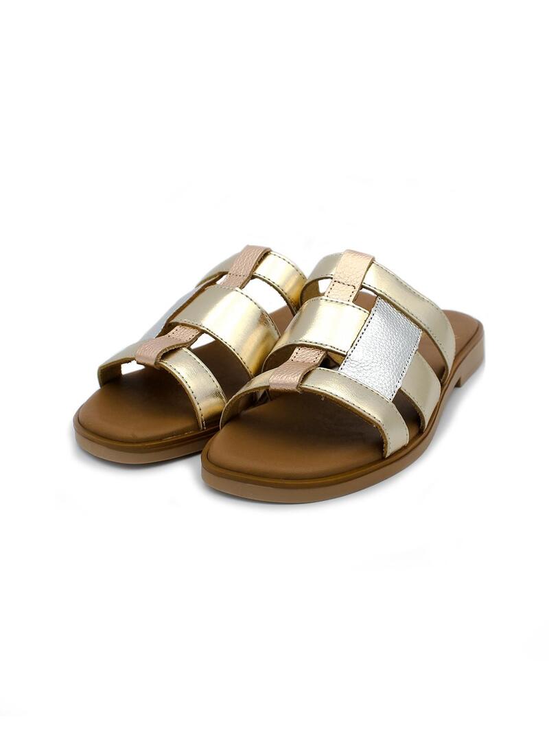 Sandalias pala STUDIO SCARPE SN34678 Platino Mujer.