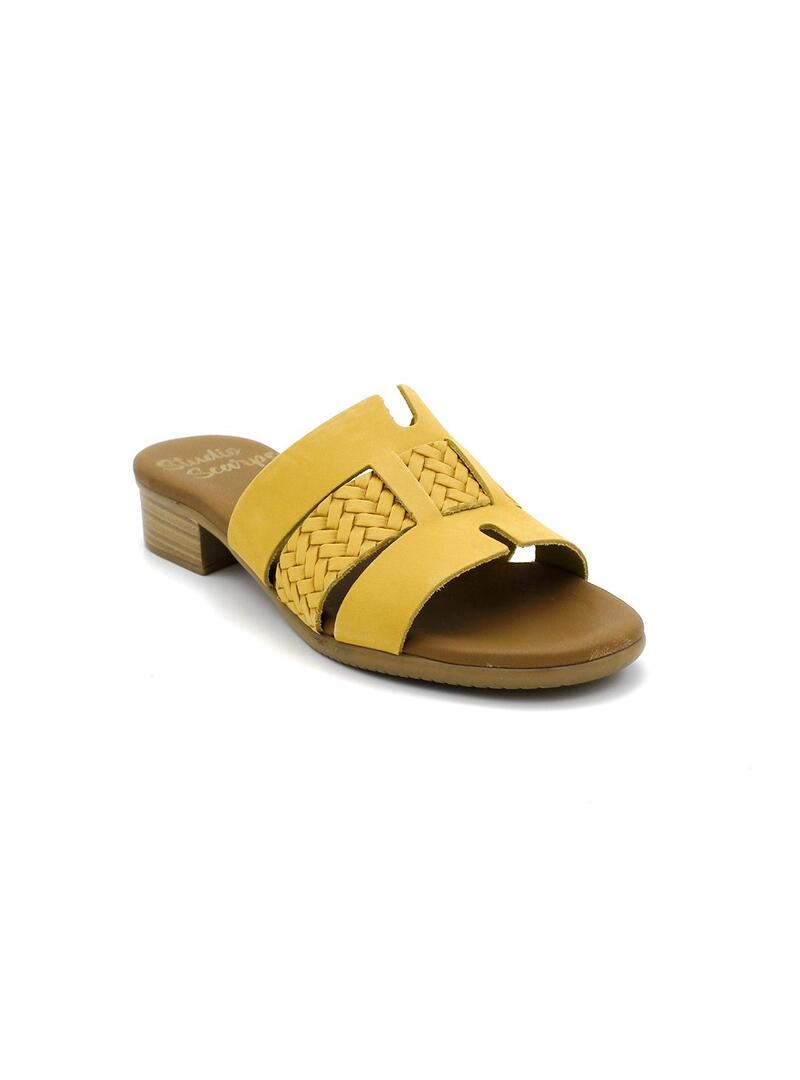 Sandalias pala STUDIO SCARPE SN115471 Mostaza Mujer.
