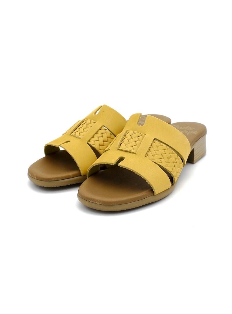 Sandalias pala STUDIO SCARPE SN115471 Mostaza Mujer.