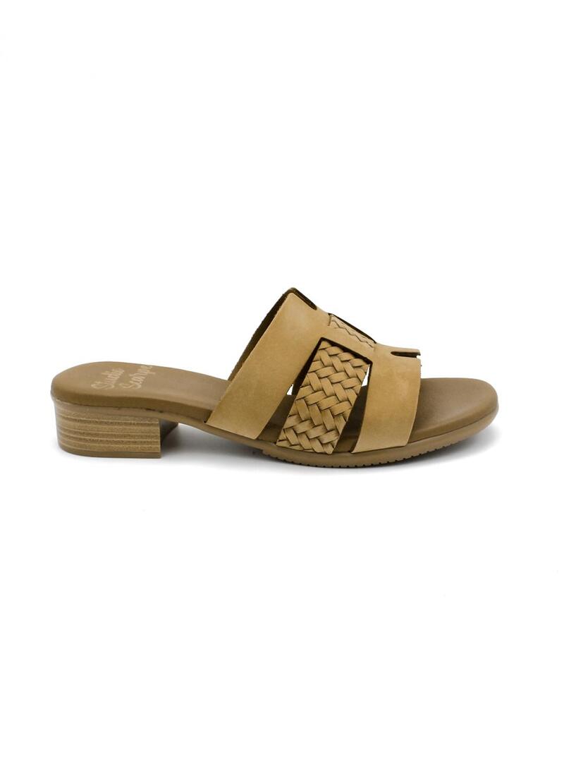 Sandalias pala STUDIO SCARPE SN115471 Mostaza Mujer.