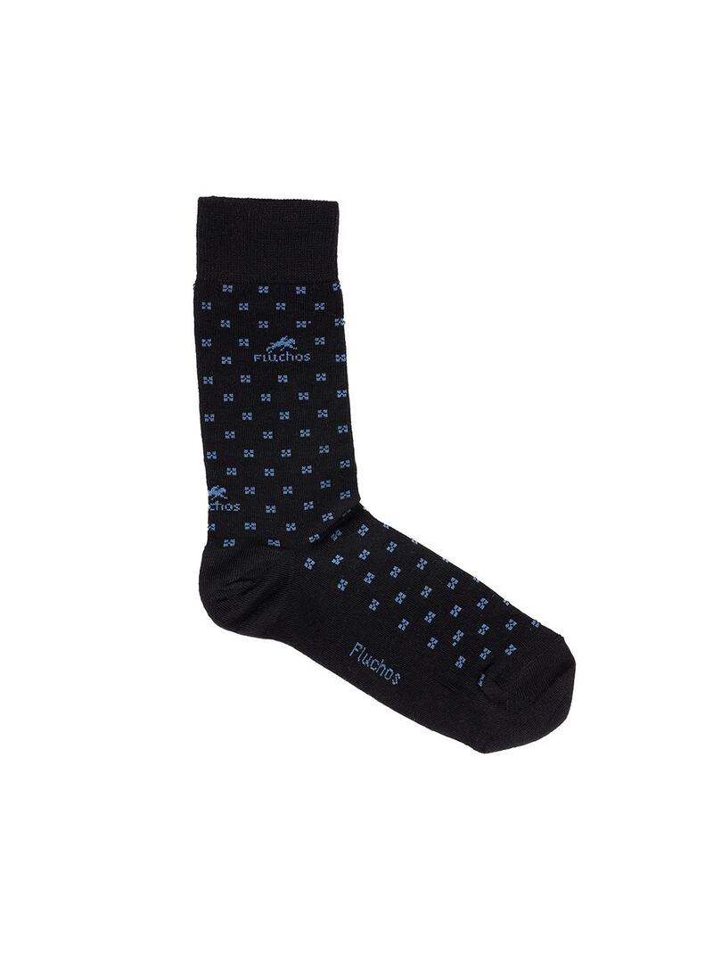 Calcetines FLUCHOS CA0009 Azul/Cuadros Hombre.