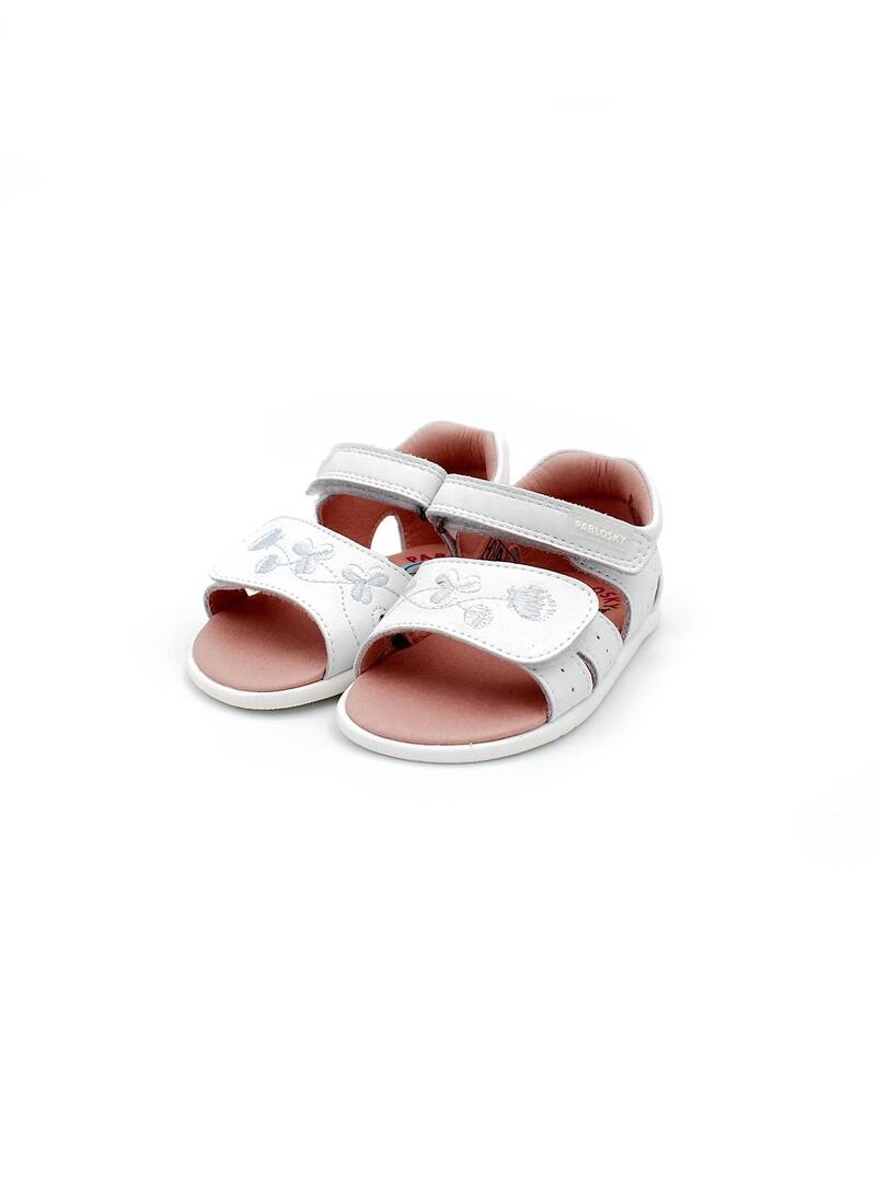 Sandalias PABLOSKY 037400 Blanco Niña.
