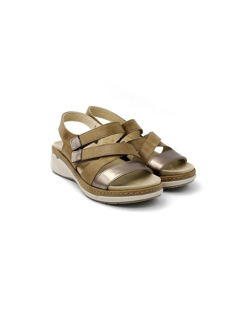 Sandalias SUAVE 3310 Muesli/Dorado Mujer.