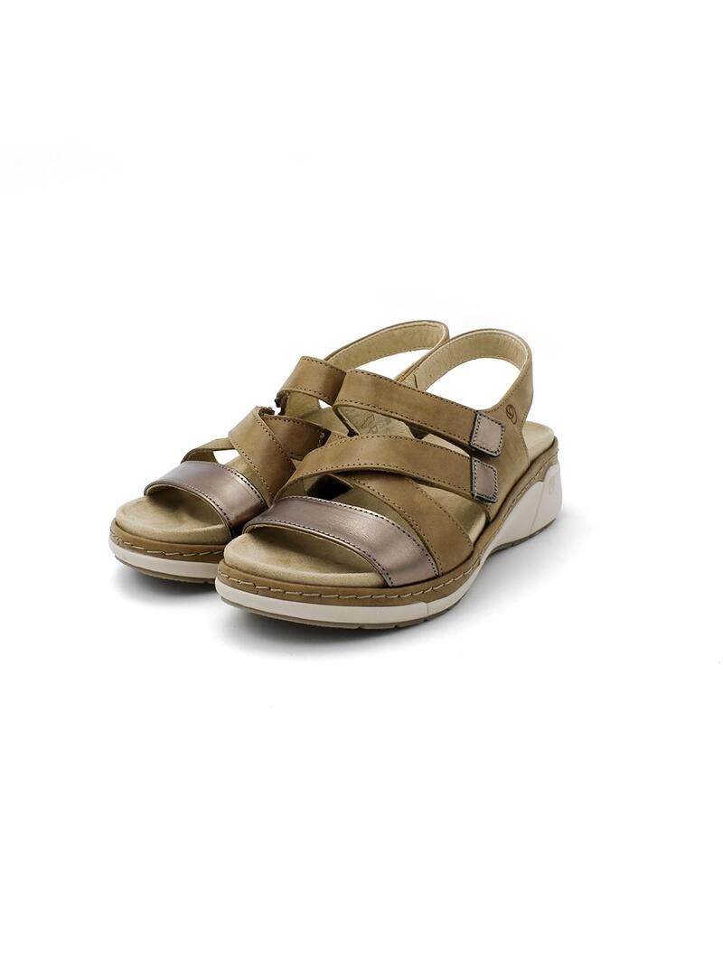 Sandalias SUAVE 3310 Muesli/Dorado Mujer.