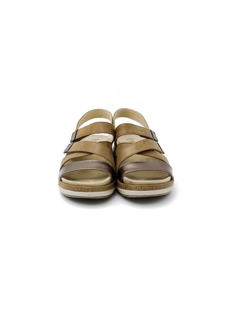 Sandalias SUAVE 3310 Muesli/Dorado Mujer.