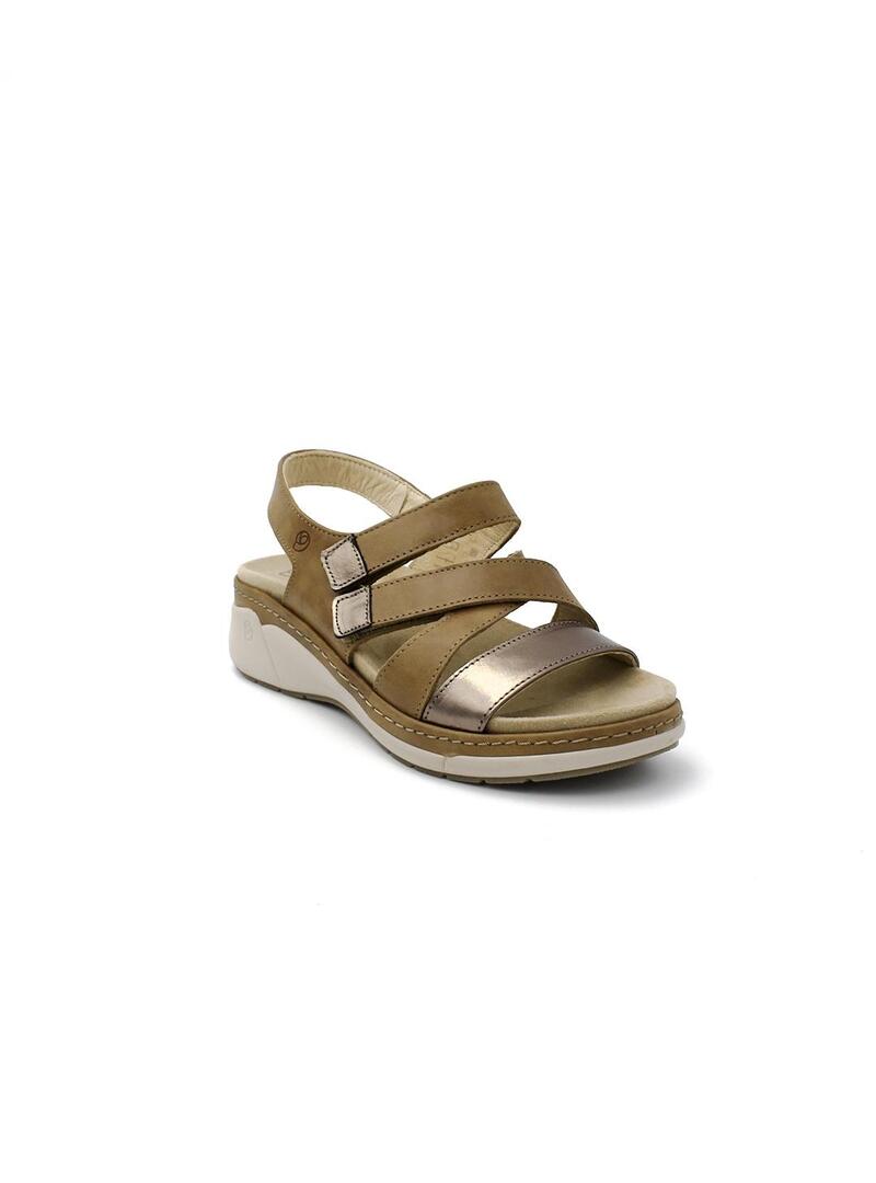 Sandalias SUAVE 3310 Muesli/Dorado Mujer.