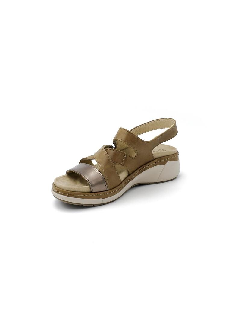 Sandalias SUAVE 3310 Muesli/Dorado Mujer.